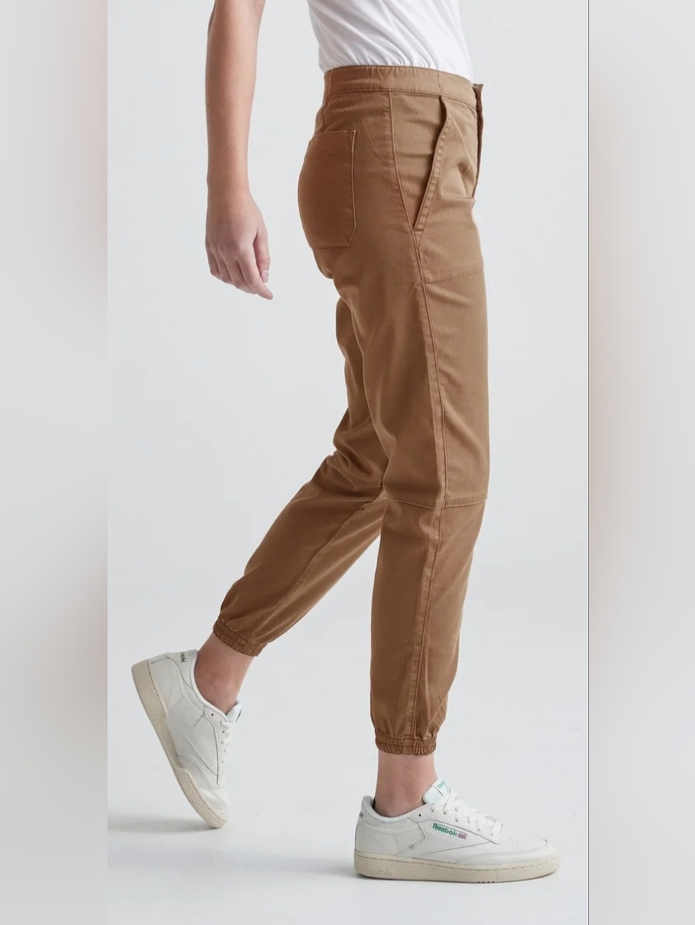 DU/ER Women's Live Free High Rise Jogger Sand Tencel Cotton Duer $140 32x28 - Picture 9 of 16